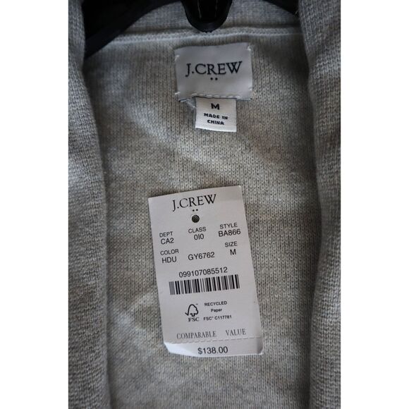 J. Crew BA866 Women's Sz Medium Light Gray Heather Chelsea Sweater Blazer - Picture 8 of 8